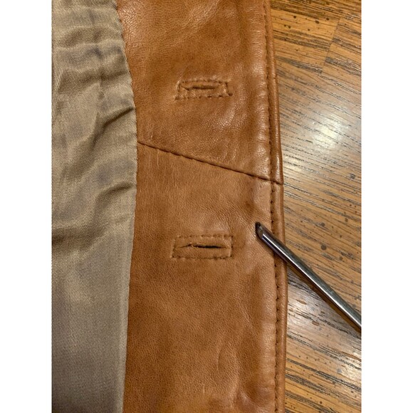 Texas Boot Clothing Vintage Leather Vest Mens Size 40 Tan Cowboy Western Ranch - Picture 11 of 14